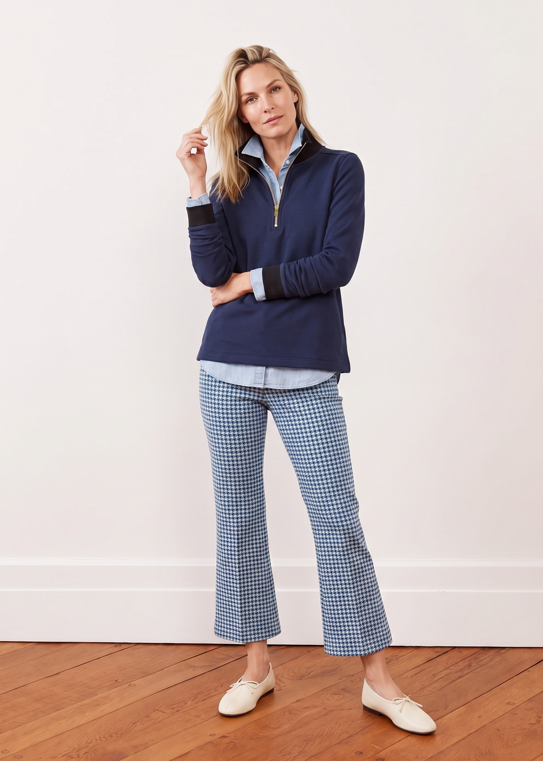 Pembroke Pullover in French Terry (Navy)