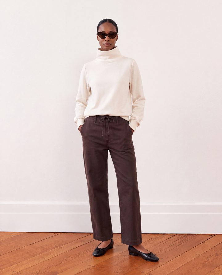 Rally Turtleneck in French Terry (Cream)