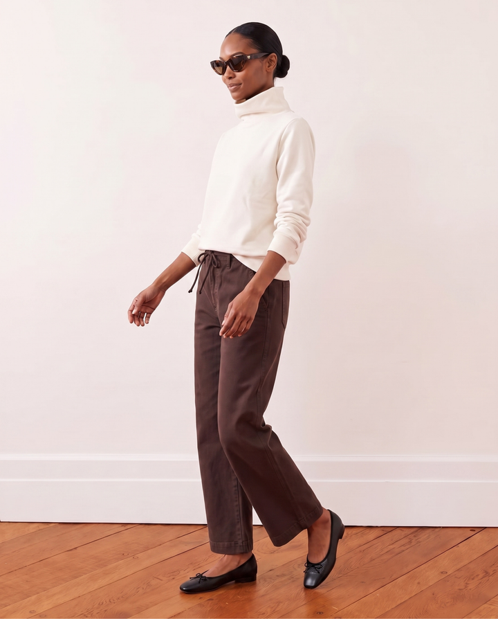 Rally Turtleneck in French Terry (Cream)