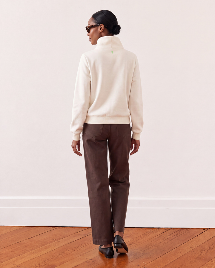 Rally Turtleneck in French Terry (Cream)