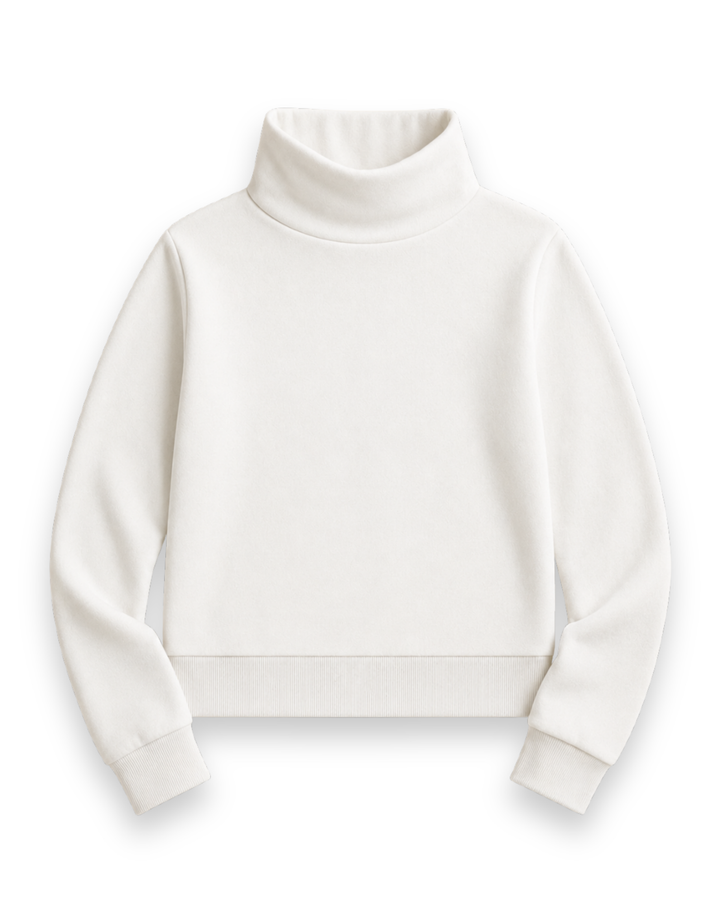 Rally Turtleneck in French Terry (Cream)