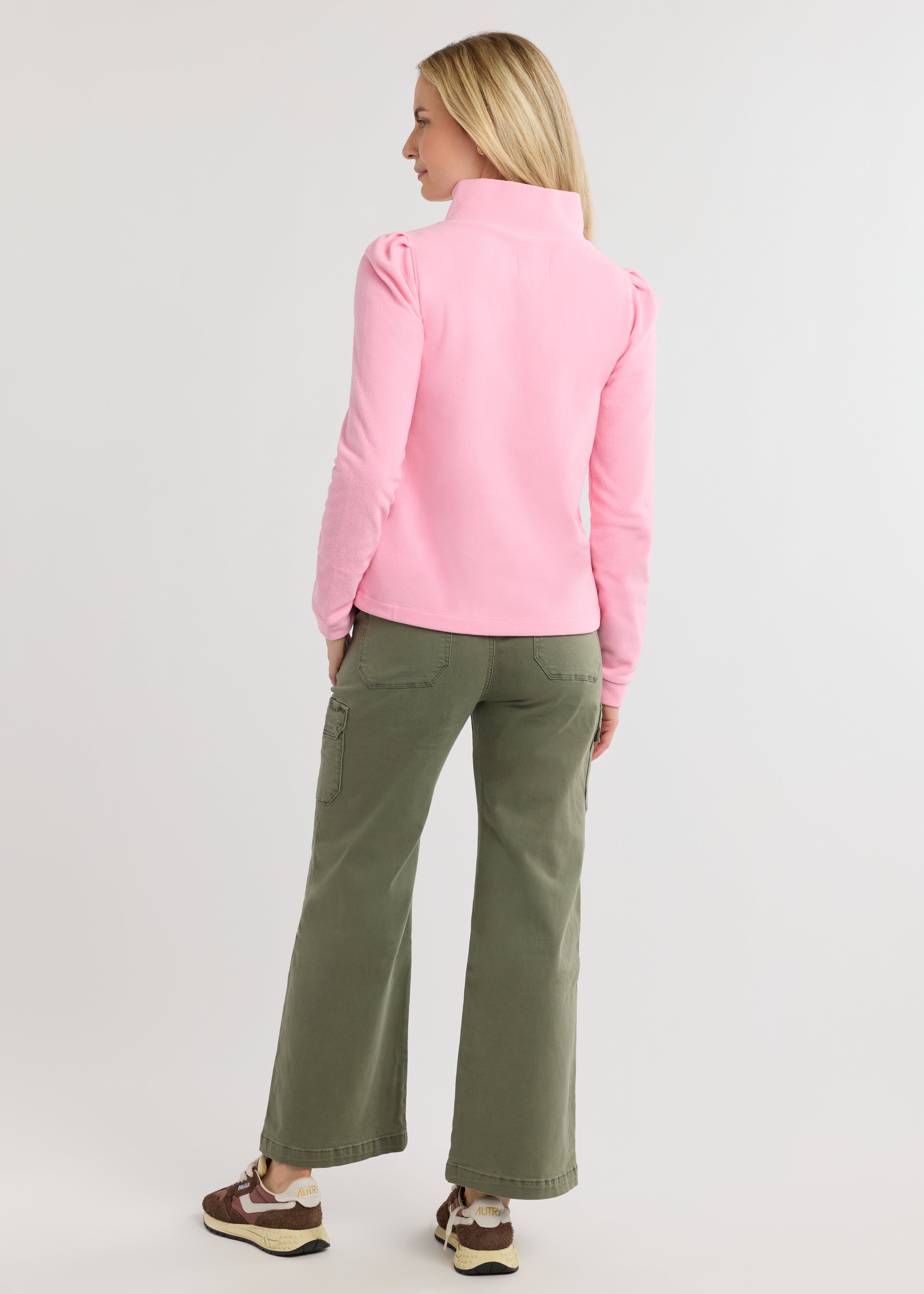 Sabrina Puff Sleeve Pullover in Terry Fleece (Prism Pink) – Dudley