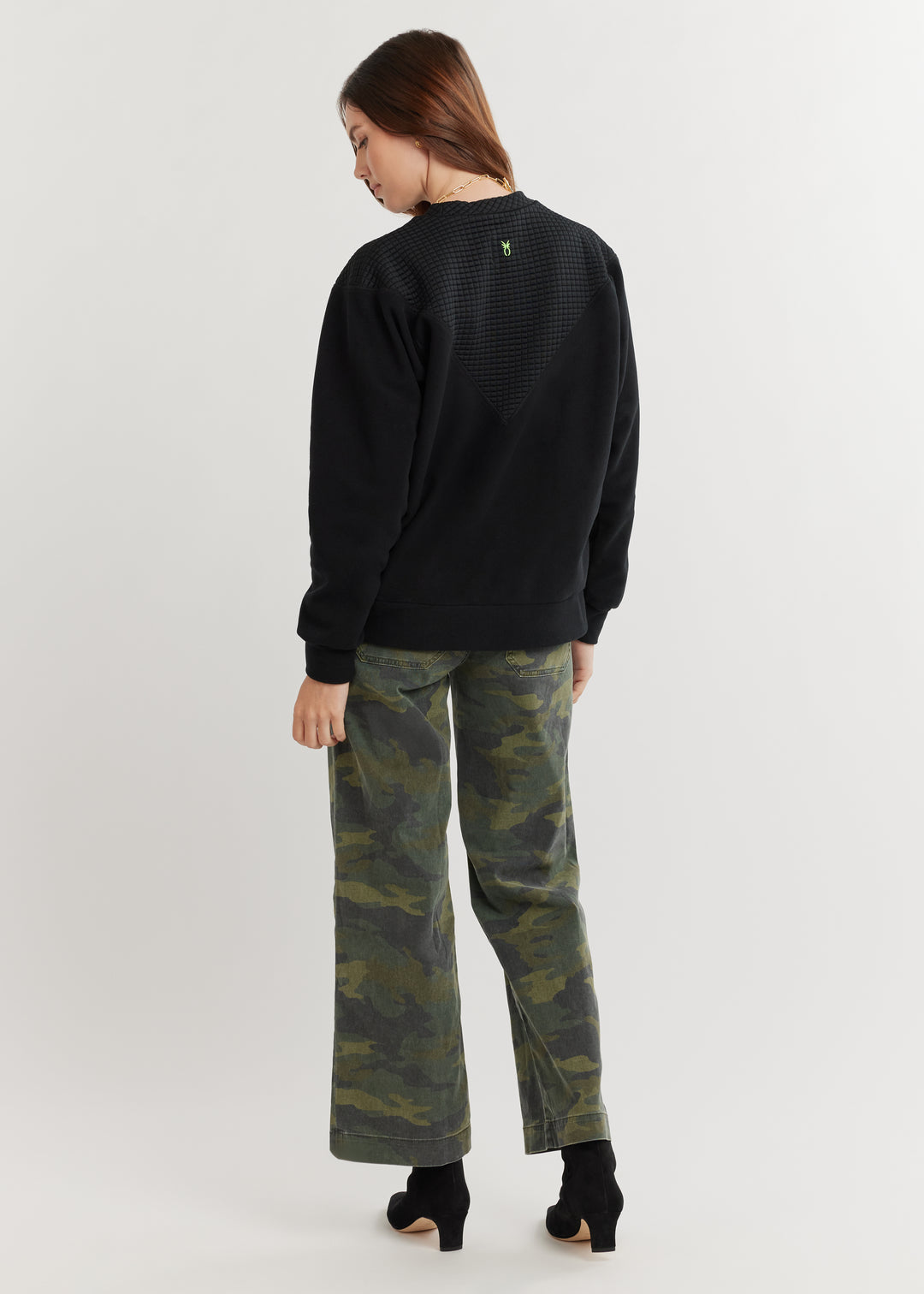 Saratoga Pullover in Vello/Waffle (Black)