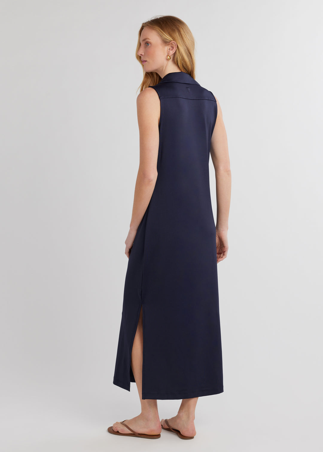 Savannah Maxi Dress in Luxe Stretch (Navy)