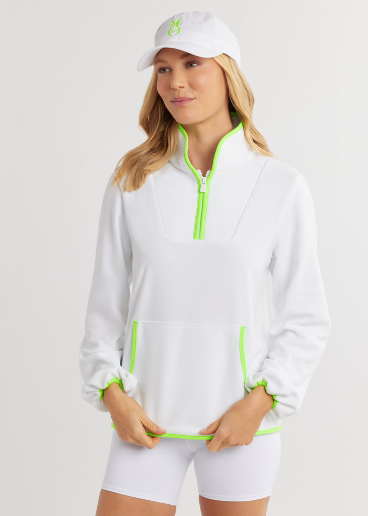 インフィニティートレーナー Skylark Pullover in Terry Fleece (White) – Dudley Stephens