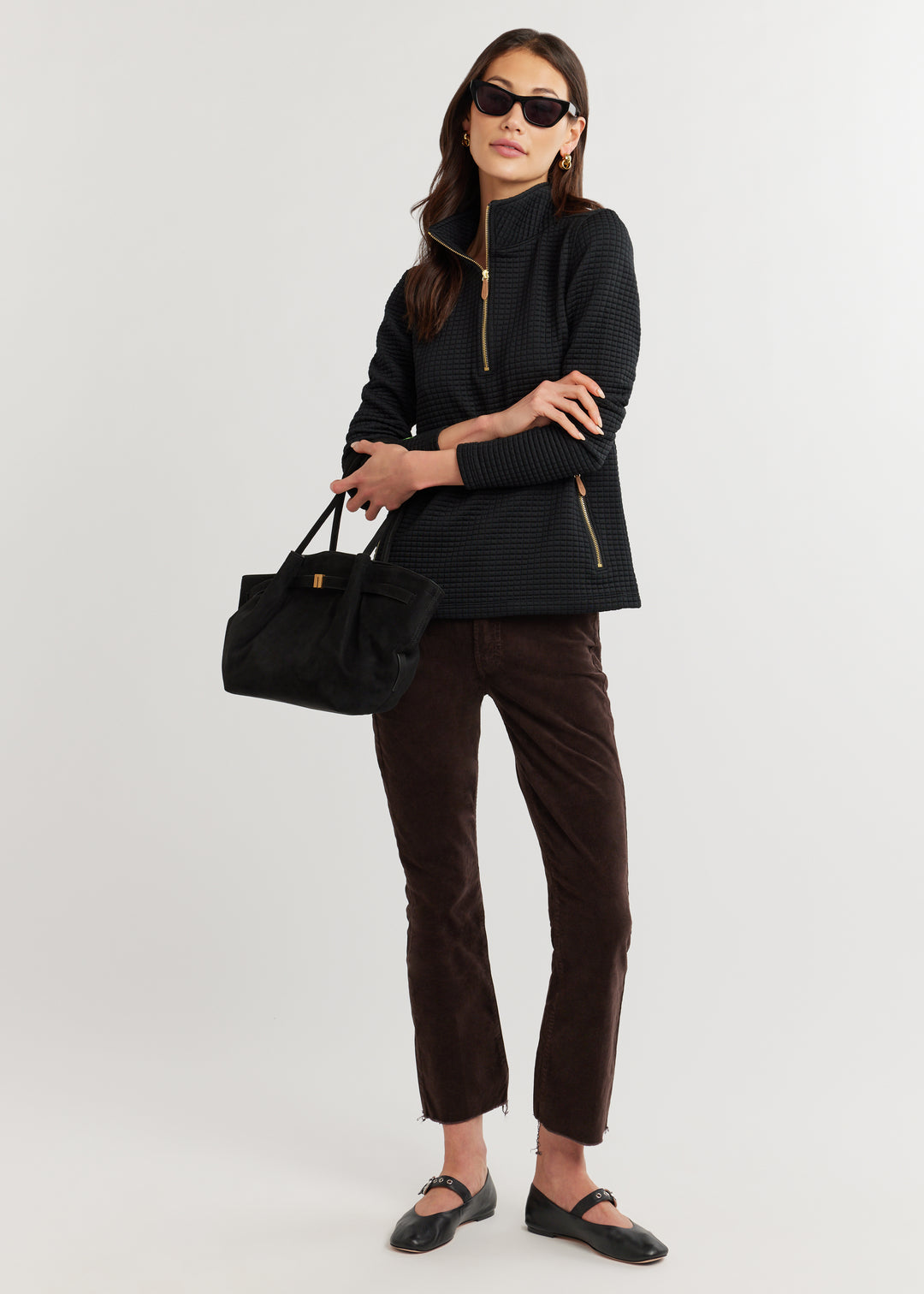 Smith Point Pullover in Waffle (Black)