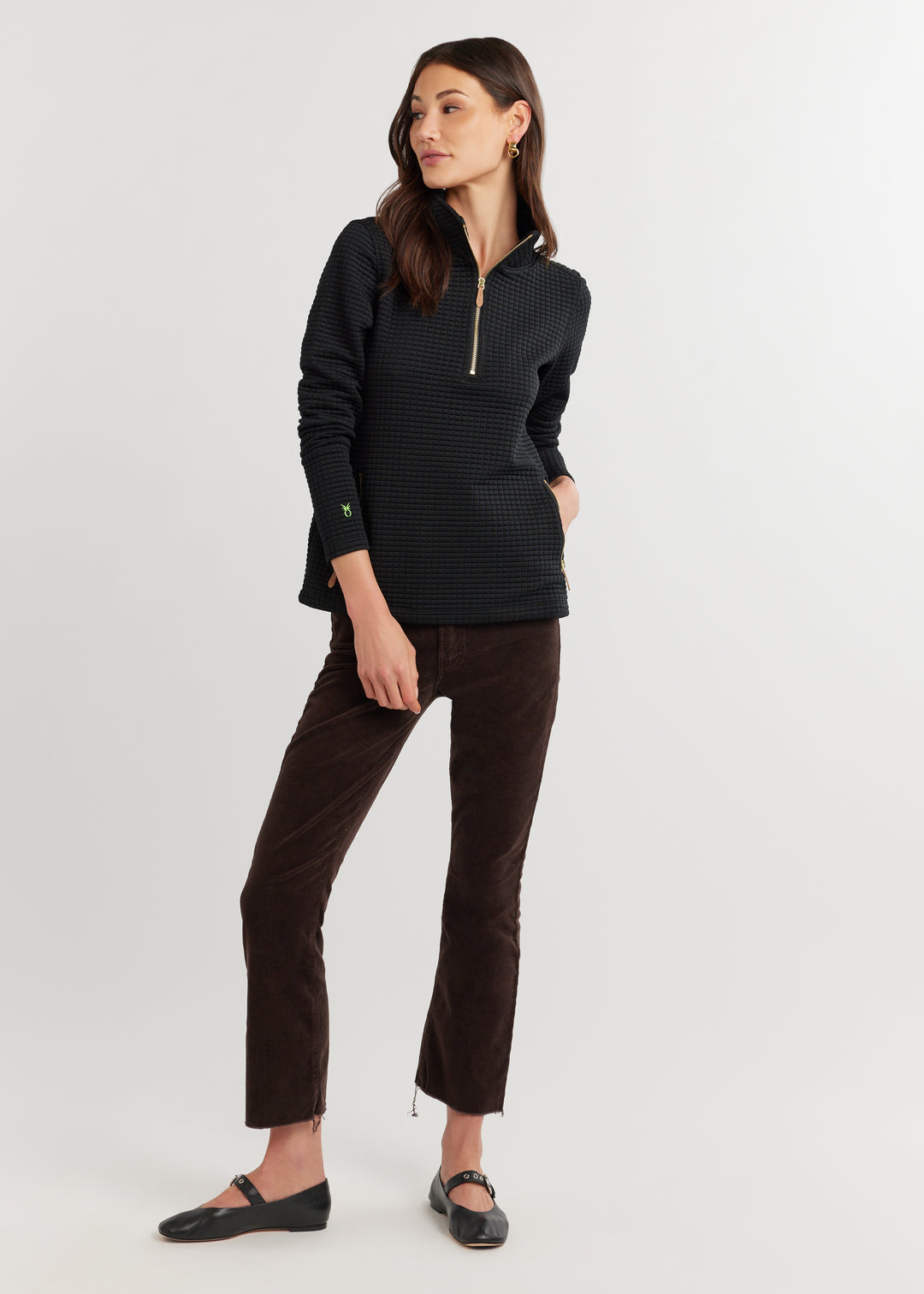 Smith Point Pullover in Waffle (Black)