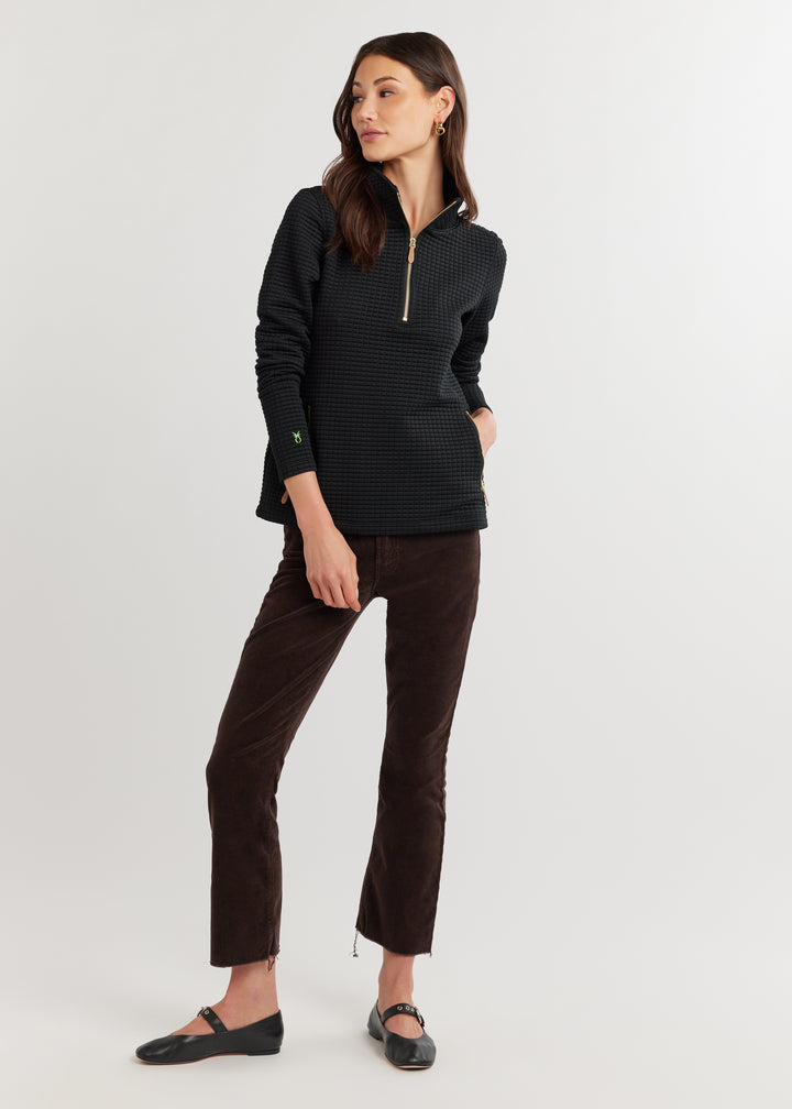 Smith Point Pullover in Waffle (Black)