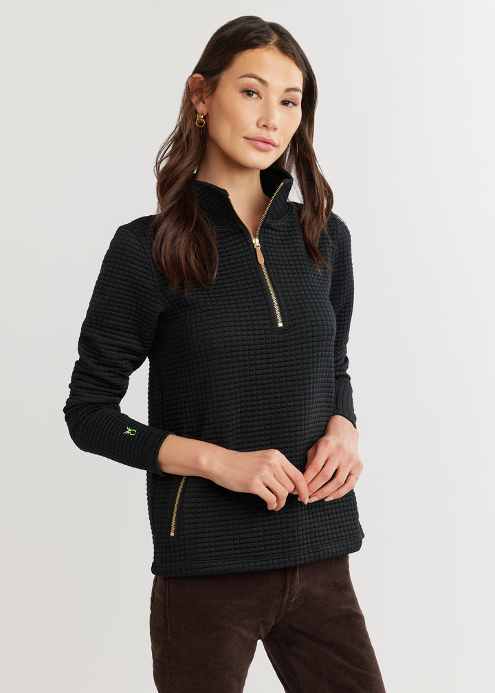 Smith Point Pullover in Waffle (Black)