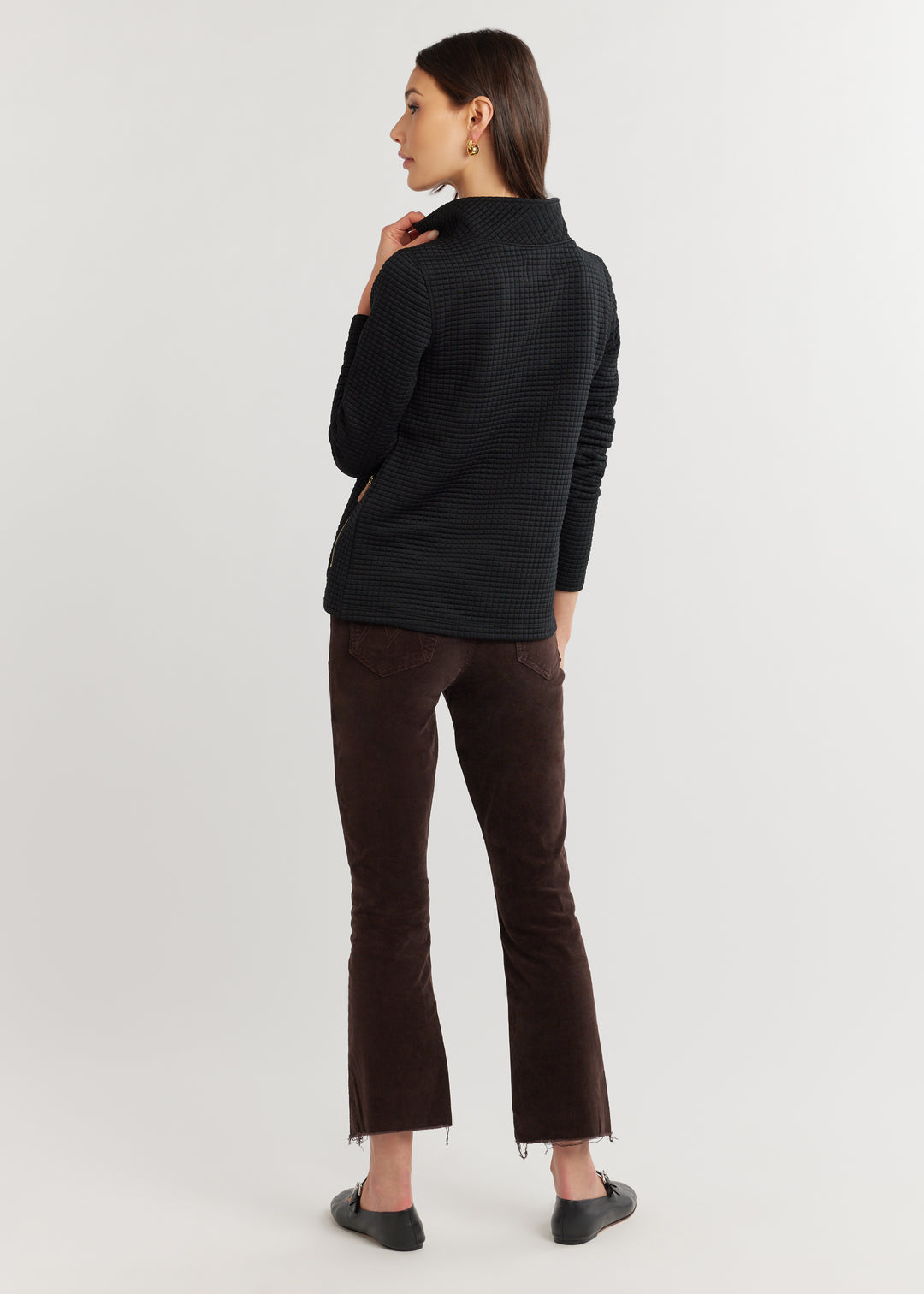 Smith Point Pullover in Waffle (Black)