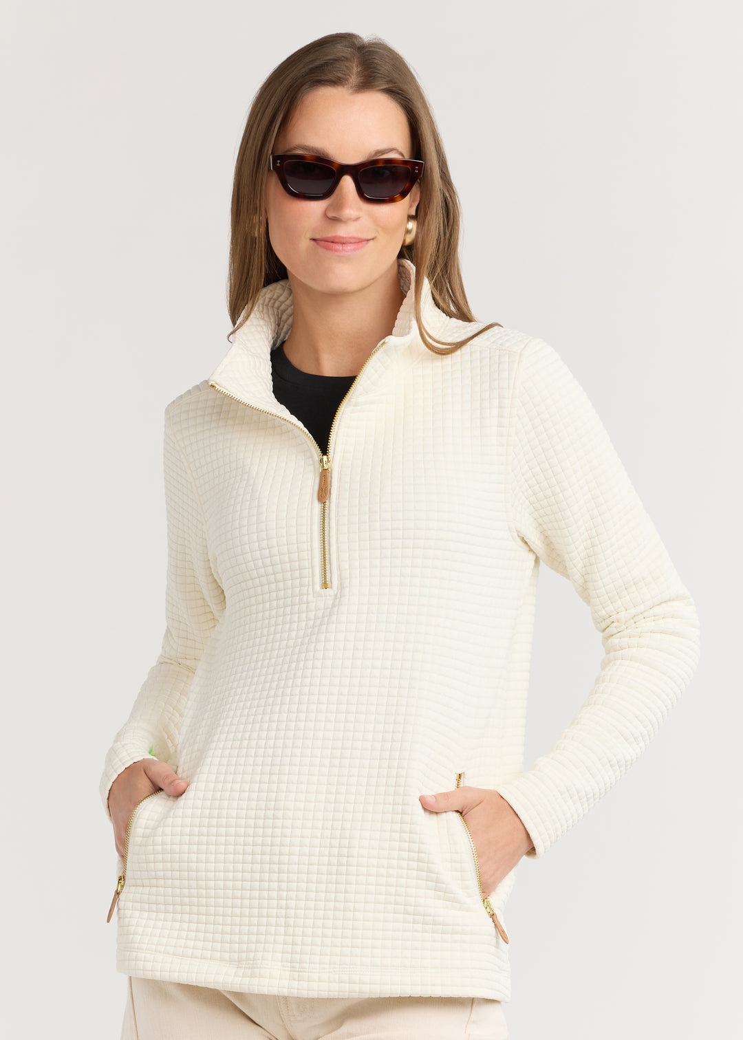 Smith Point Pullover in Waffle (Cream)