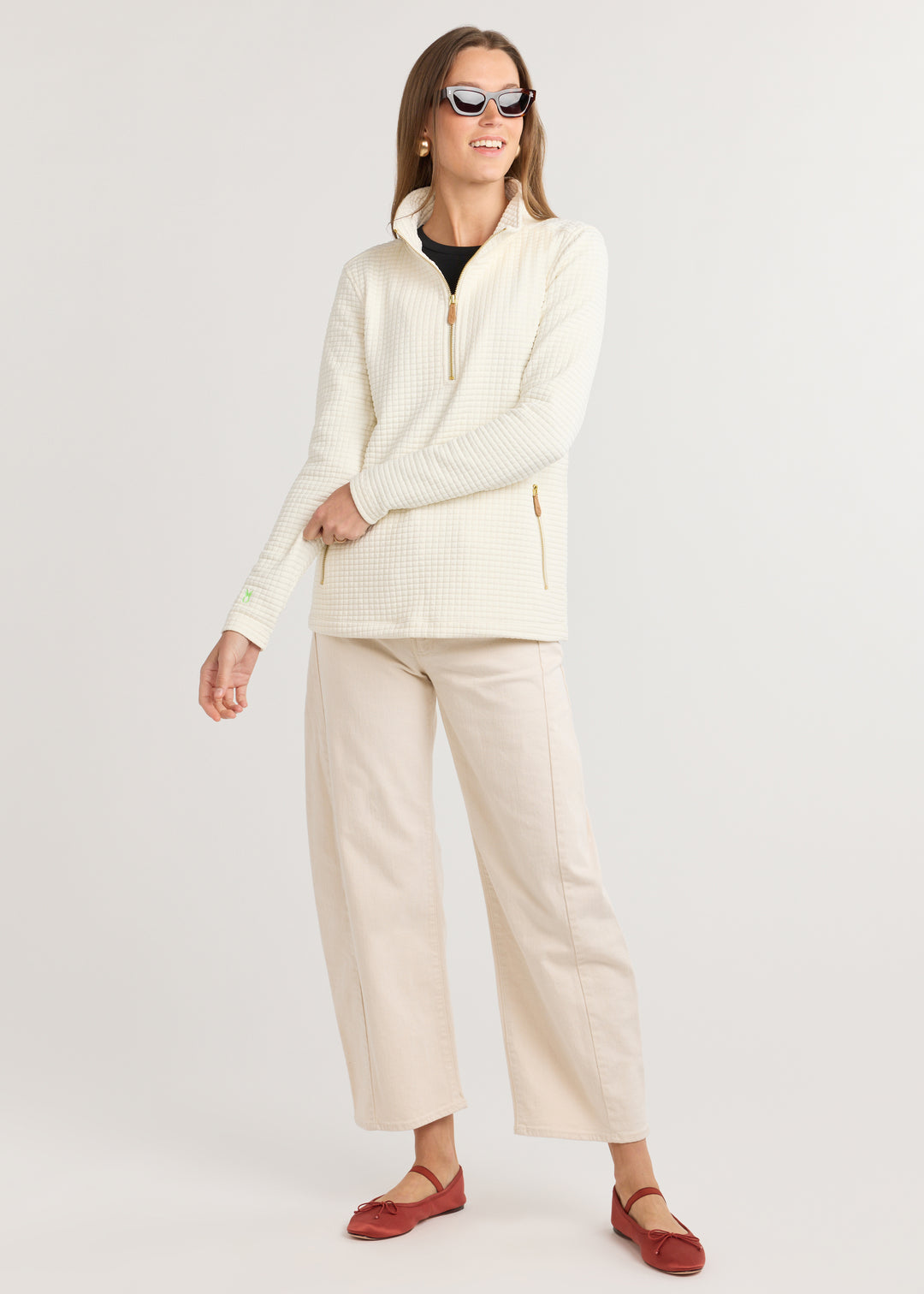 Smith Point Pullover in Waffle (Cream)