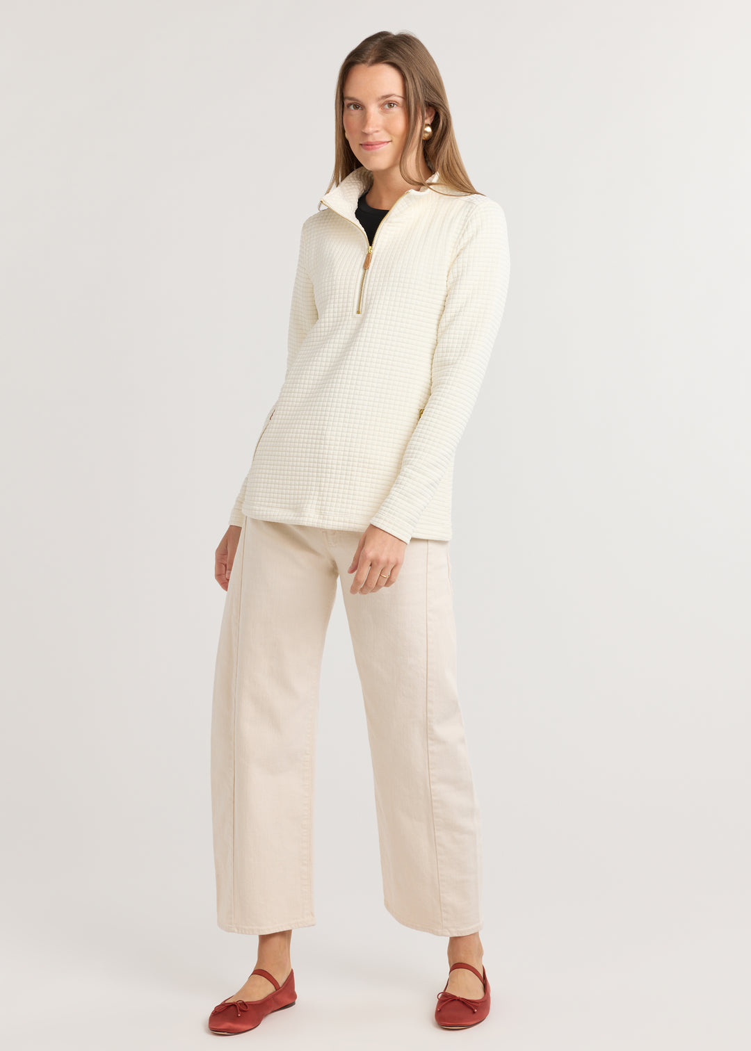 Smith Point Pullover in Waffle (Cream)