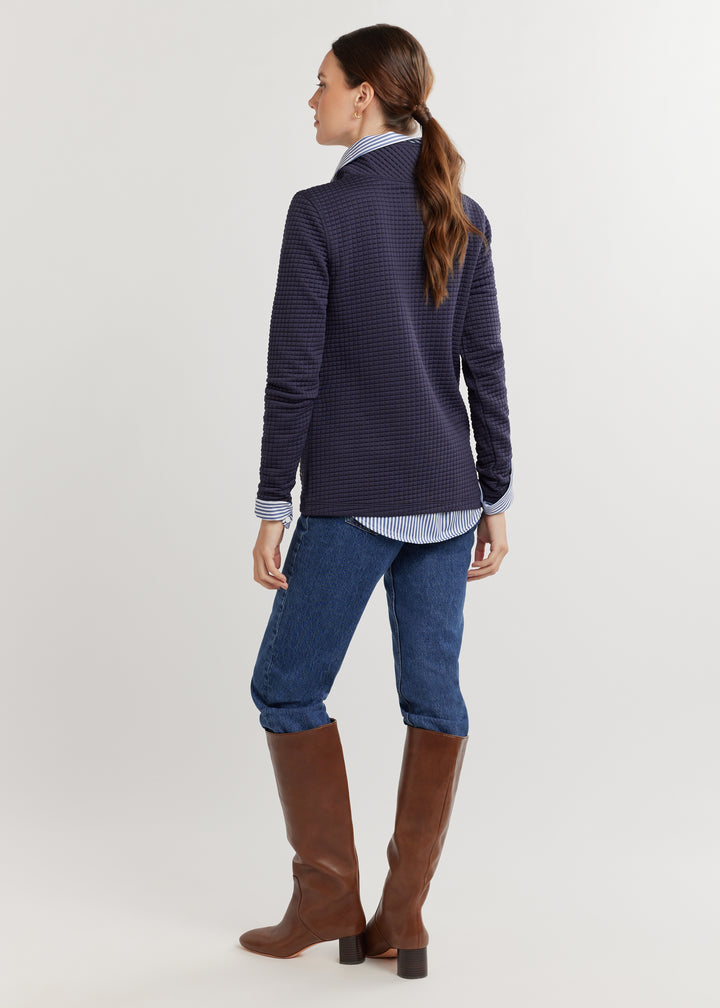 Smith Point Pullover in Waffle (Navy)