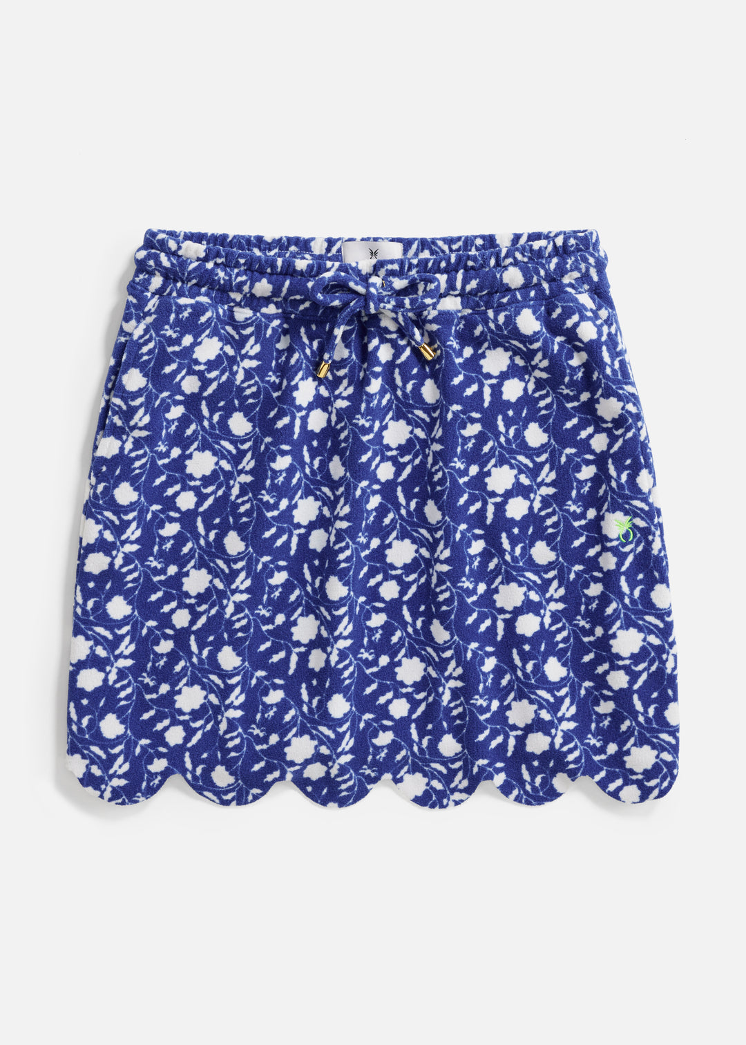 Starboard Skirt in Terry Fleece (Blue Floral)