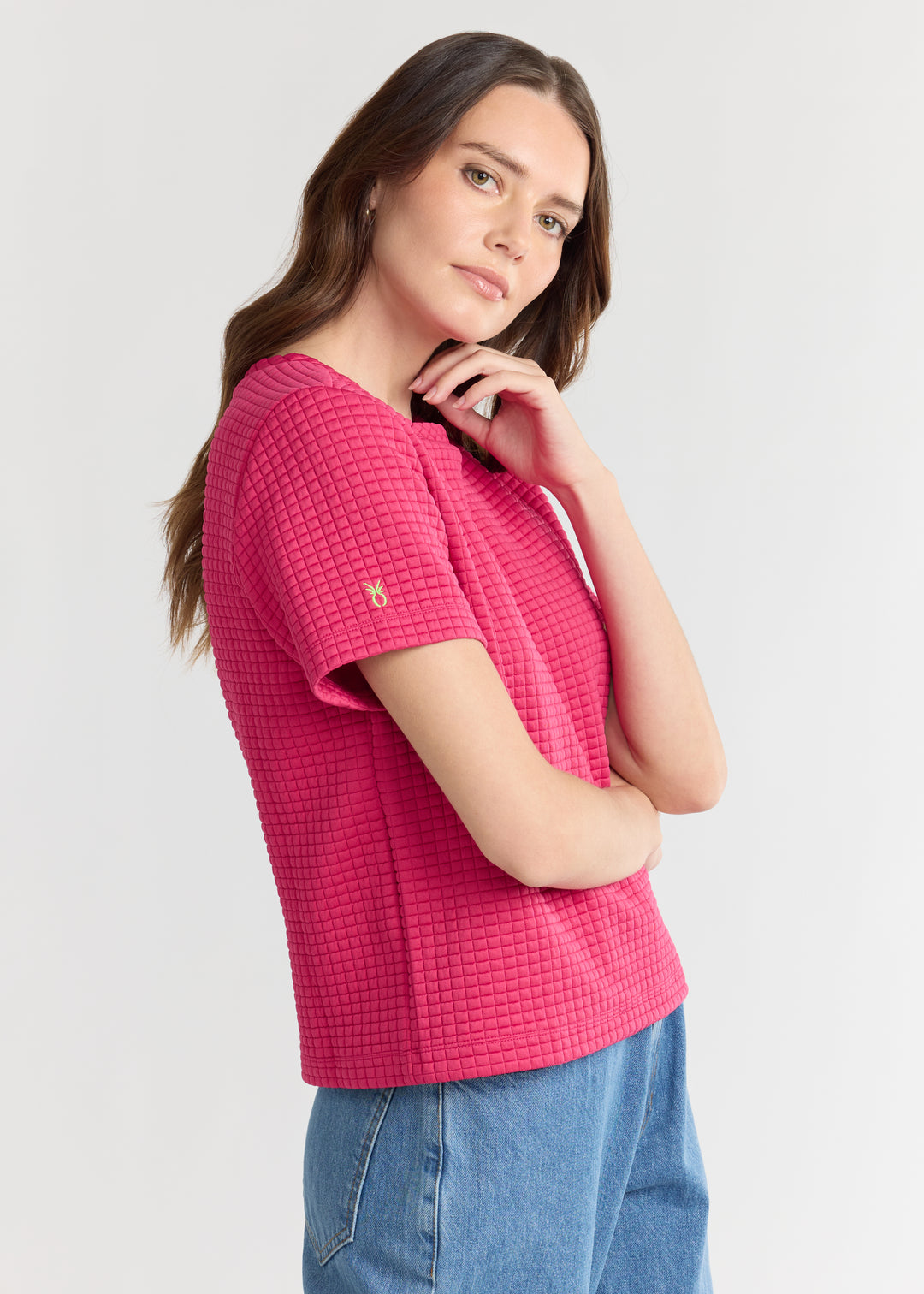 Surfside Tee in Waffle (Berry)