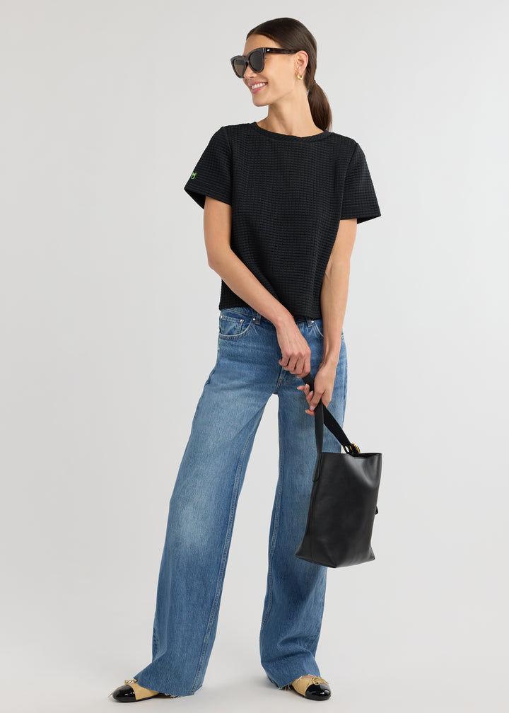 Surfside Tee in Waffle (Black)