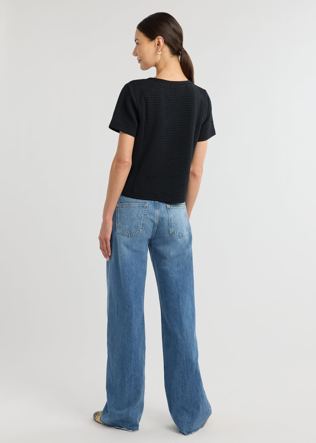 Surfside Tee in Waffle (Black)