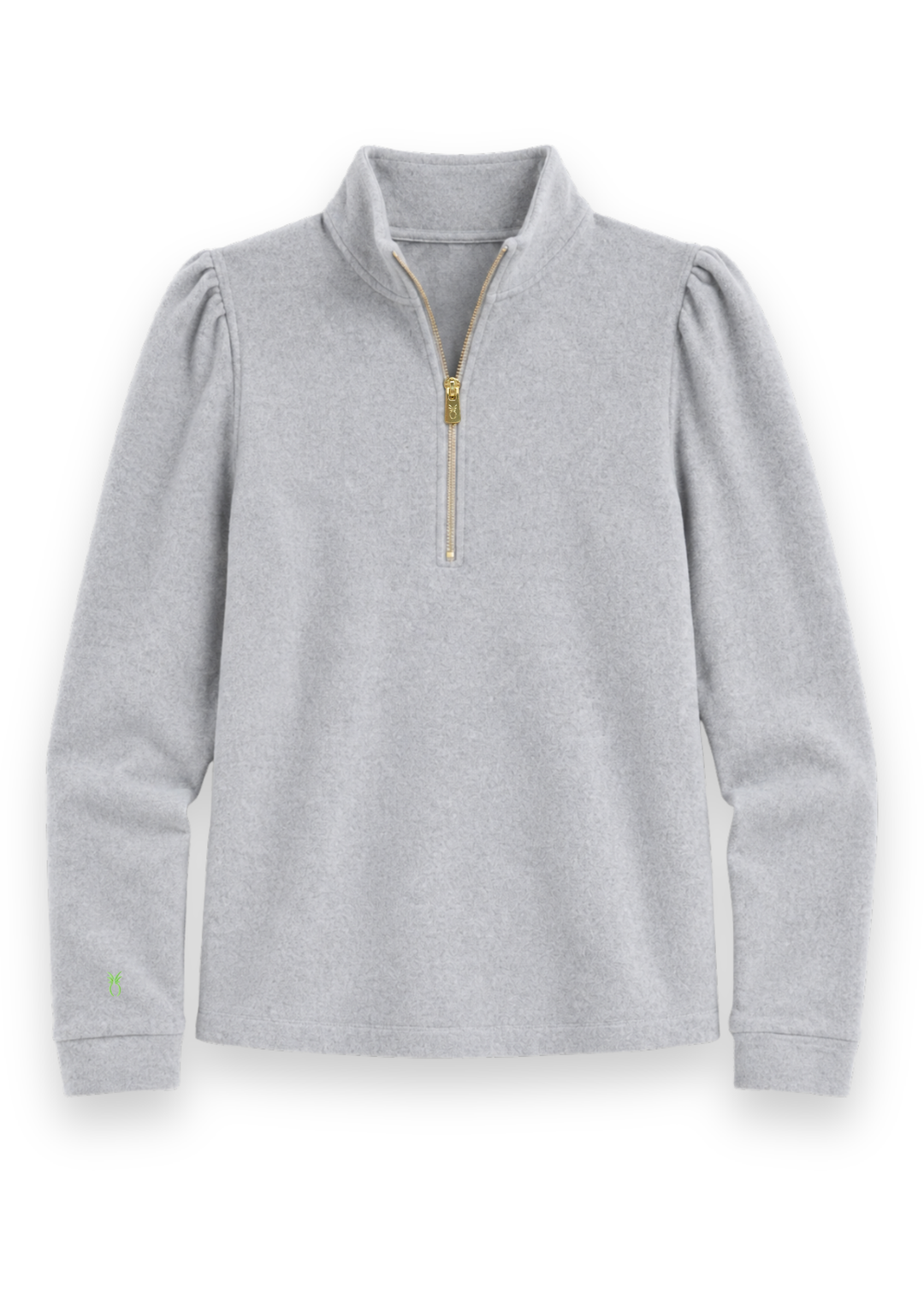 Sabrina Puff Sleeve Pullover in French Terry (Heather Grey)
