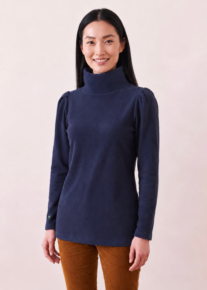 Sherborne Turtleneck in Vello Fleece (Navy)