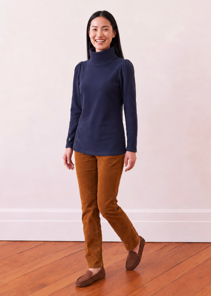 Sherborne Turtleneck in Vello Fleece (Navy)