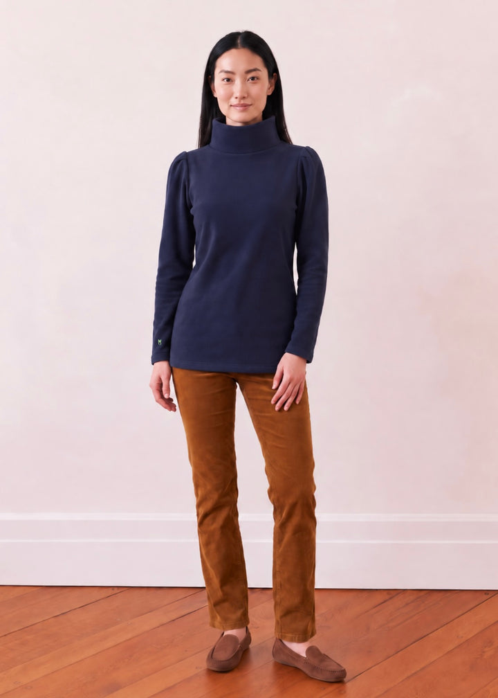 Sherborne Turtleneck in Vello Fleece (Navy)