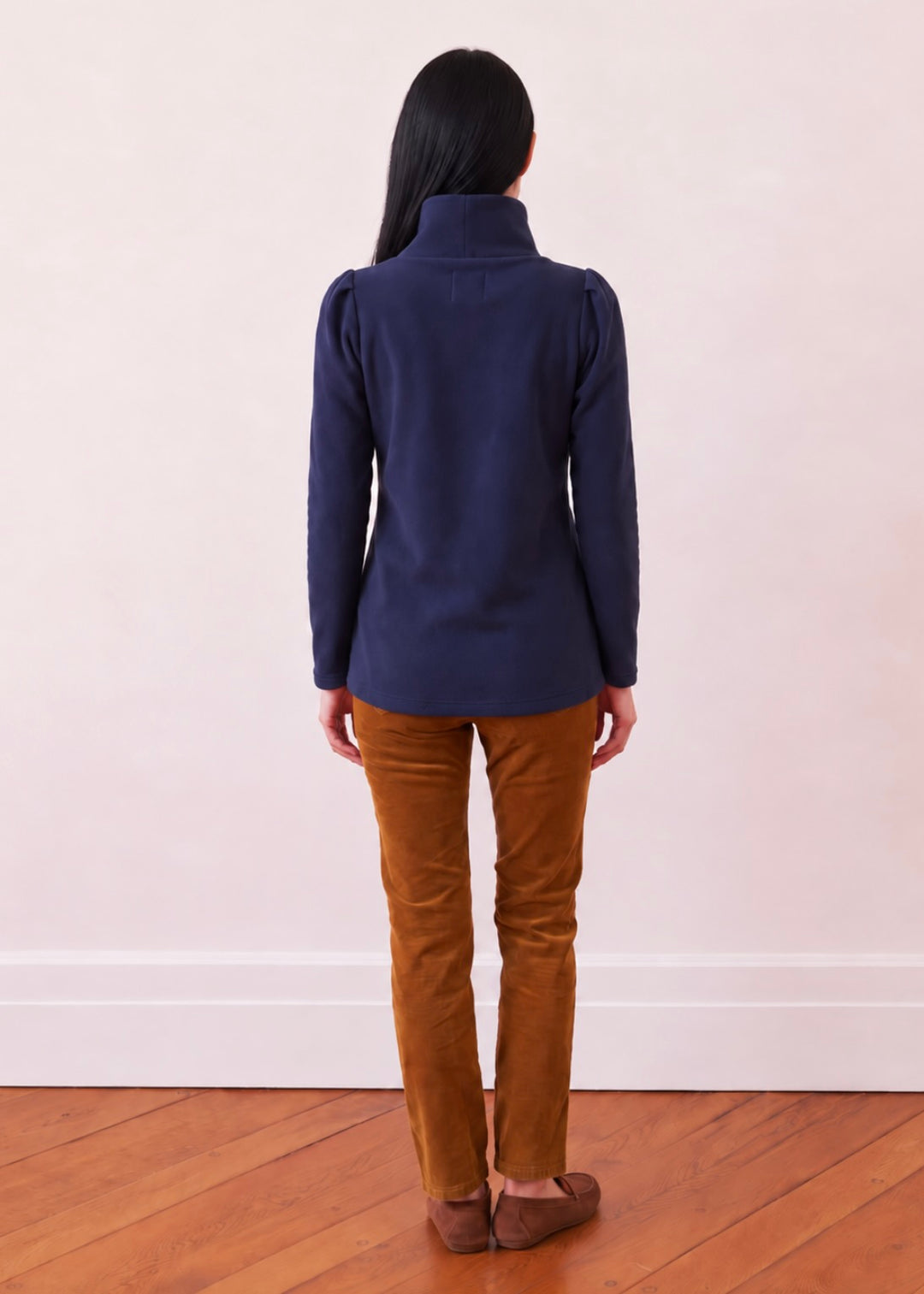 Sherborne Turtleneck in Vello Fleece (Navy)