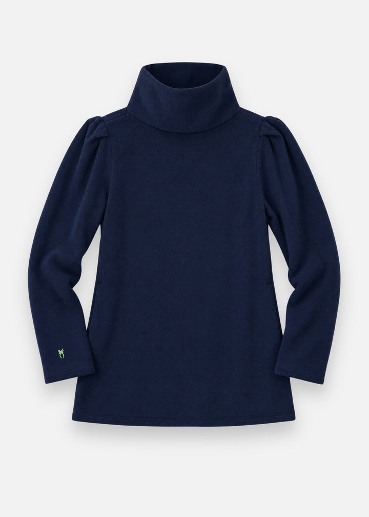 Sherborne Turtleneck in Vello Fleece (Navy)