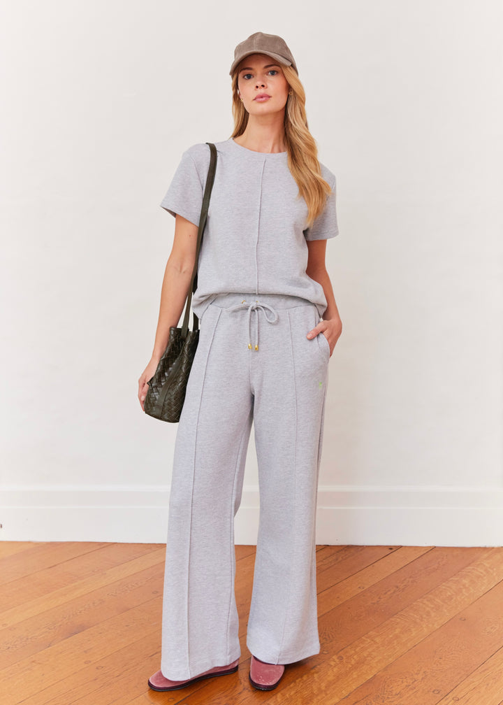 Portofino Pant in French Terry (Heather Grey)
