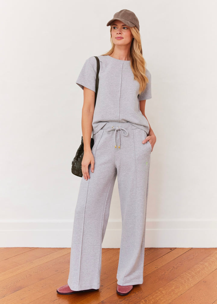 Portofino Pant in French Terry (Heather Grey)