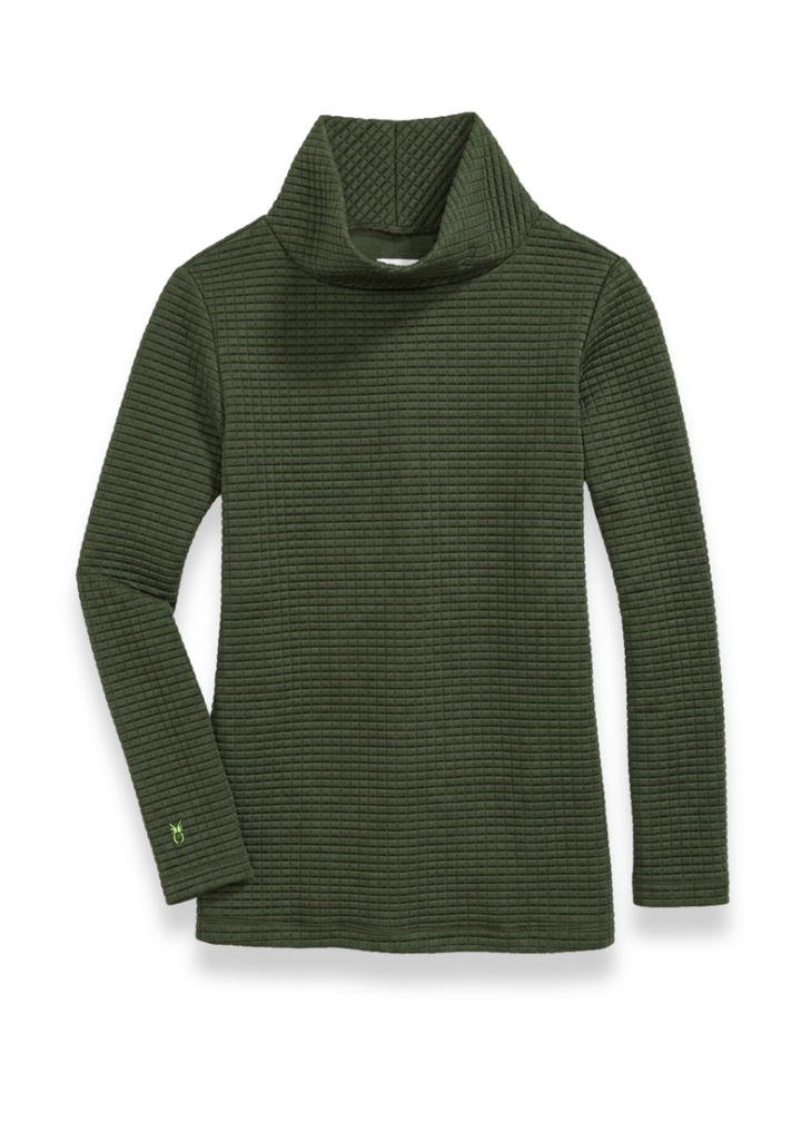 Cobble Hill Turtleneck in Waffle (Spruce)