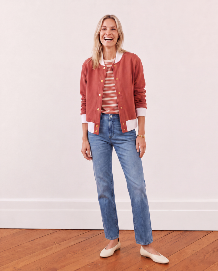 Stadium Jacket in French Terry (Cinnamon)