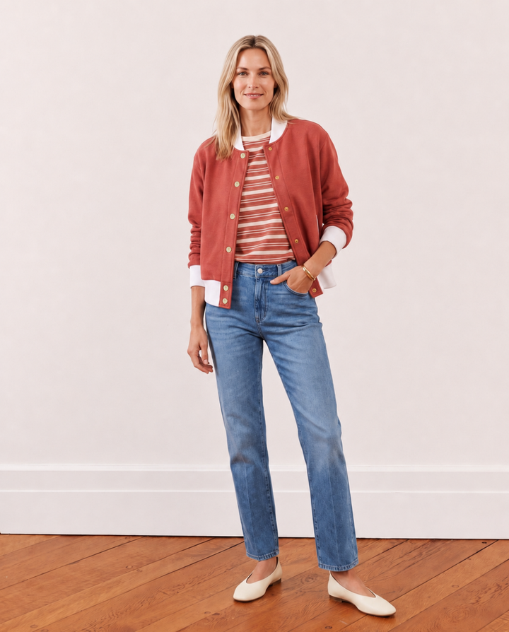 Stadium Jacket in French Terry (Cinnamon)