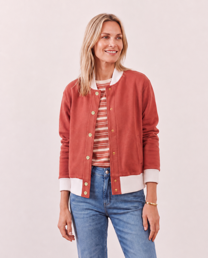 Stadium Jacket in French Terry (Cinnamon)