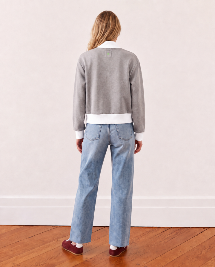 Stadium Jacket in French Terry (Heather Grey)