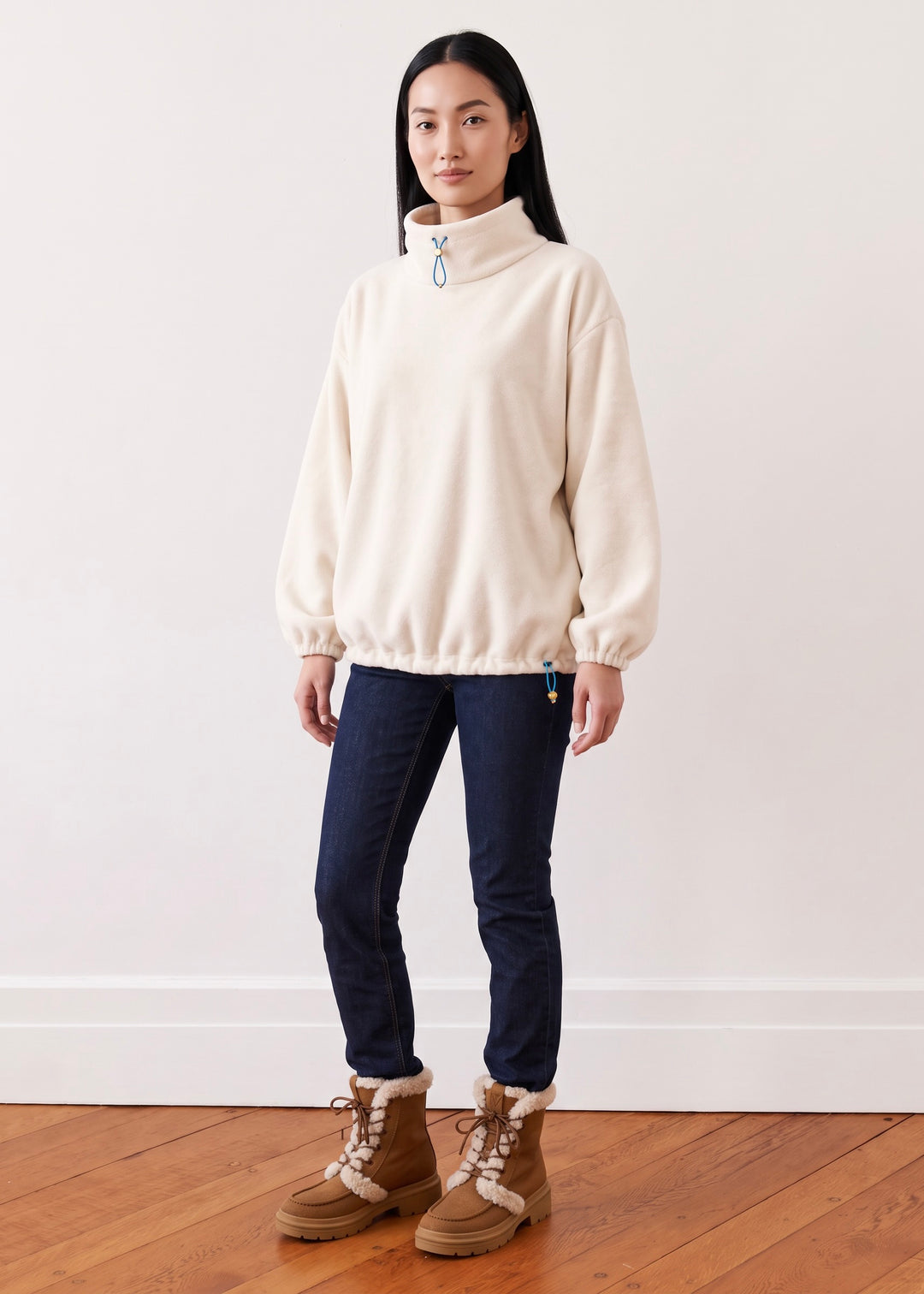 Union Street Pullover in Vello Fleece (Cream)