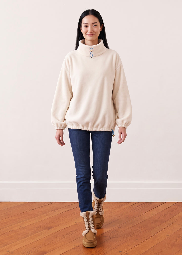 Union Street Pullover in Vello Fleece (Cream)