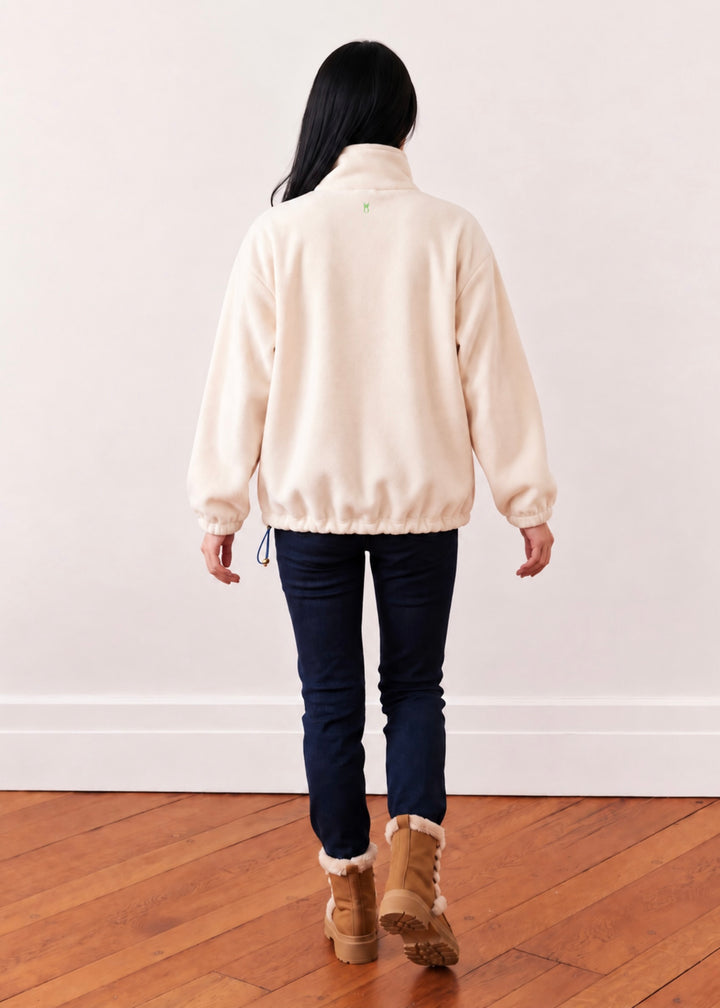 Union Street Pullover in Vello Fleece (Cream)