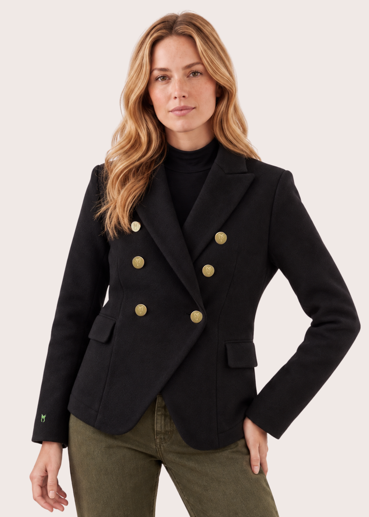 Uptown Blazer in Double Layer Vello Fleece (Black)