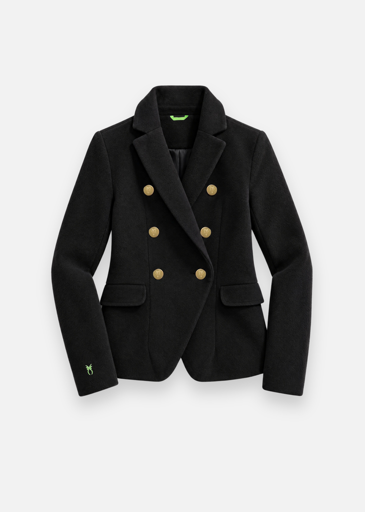 Uptown Blazer in Double Layer Vello Fleece (Black)