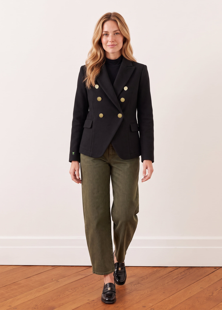 Uptown Blazer in Double Layer Vello Fleece (Black)
