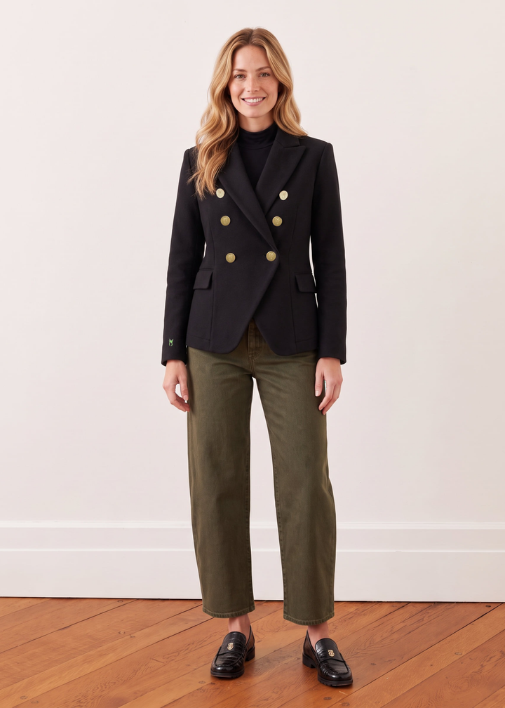Uptown Blazer in Double Layer Vello Fleece (Black)
