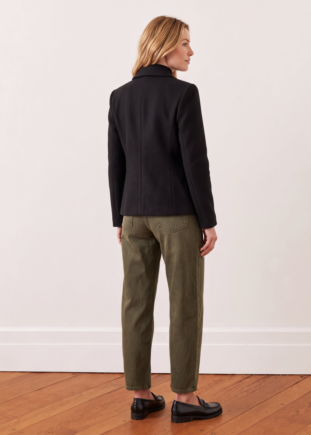 Uptown Blazer in Double Layer Vello Fleece (Black)