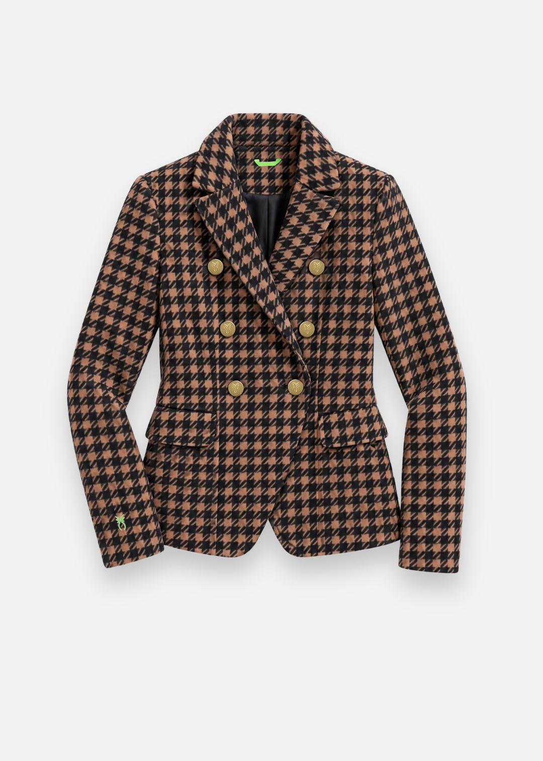 Uptown Blazer in Vello Fleece (Camel/Black Houndstooth)