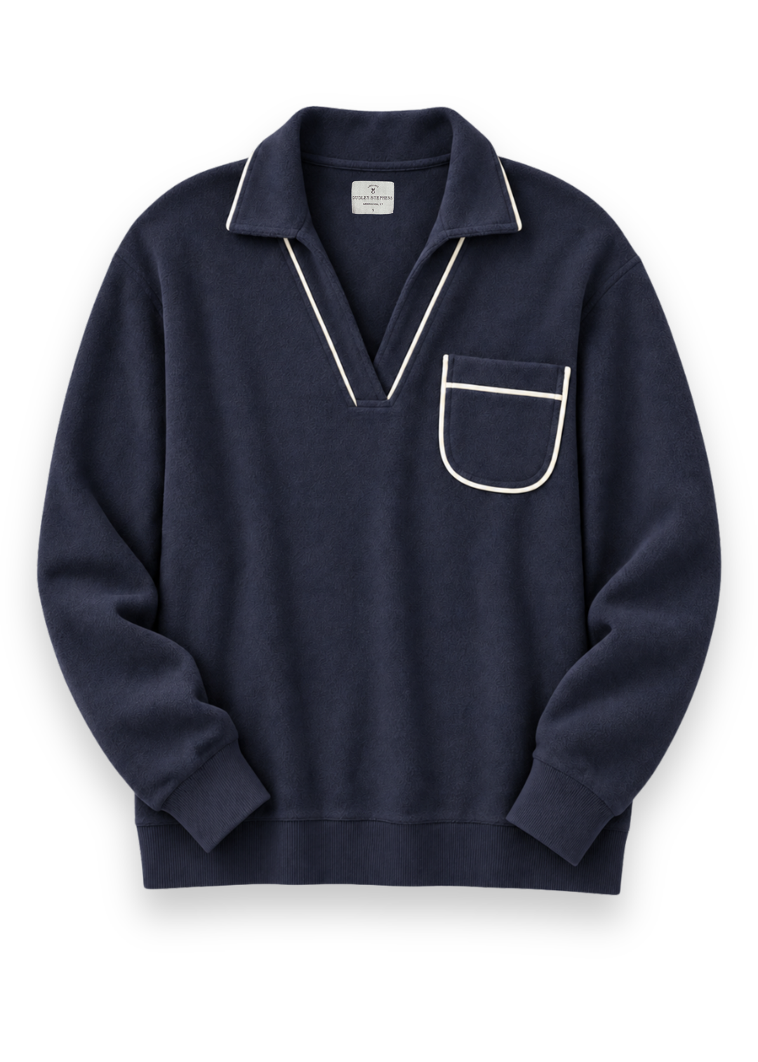 Vanderbilt V-Neck in Vello Fleece (Navy)