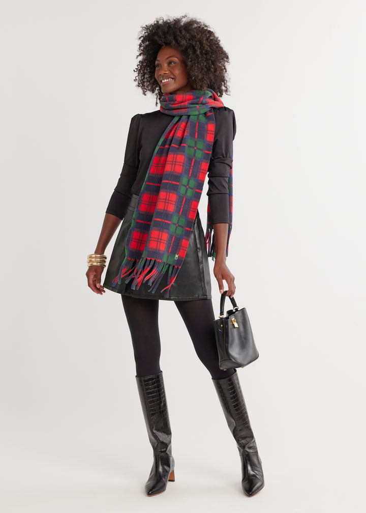 Woodside Scarf in Vello Fleece (Festive Tartan)