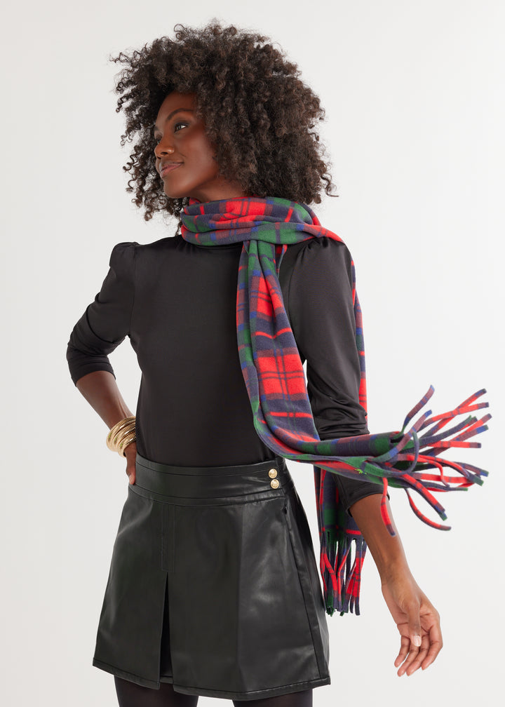 Woodside Scarf in Vello Fleece (Festive Tartan)