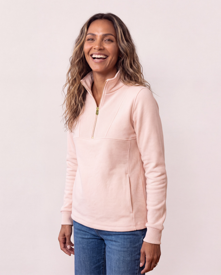 Waverly Pullover in Vello Fleece (Powder Blush)