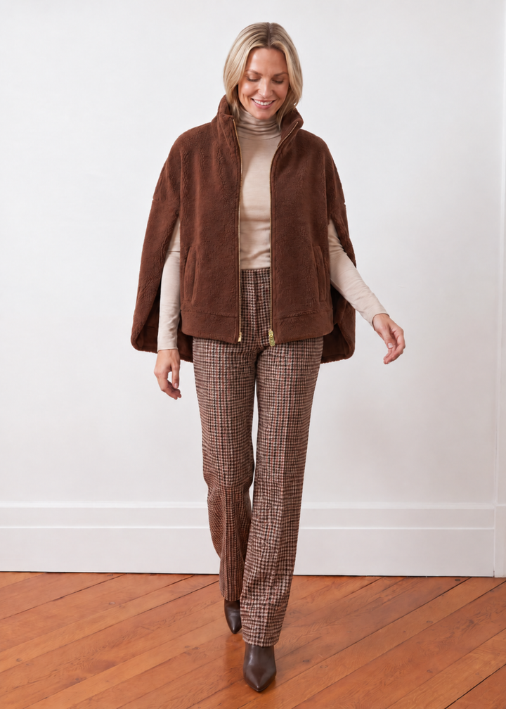Ashford Poncho in Sherpa Fleece (Cocoa)