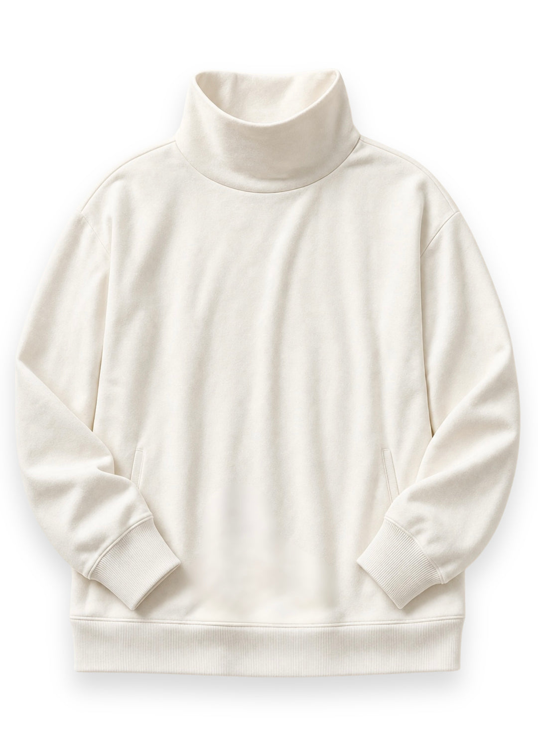Bedford Turtleneck in Scuba Fleece (Cream)